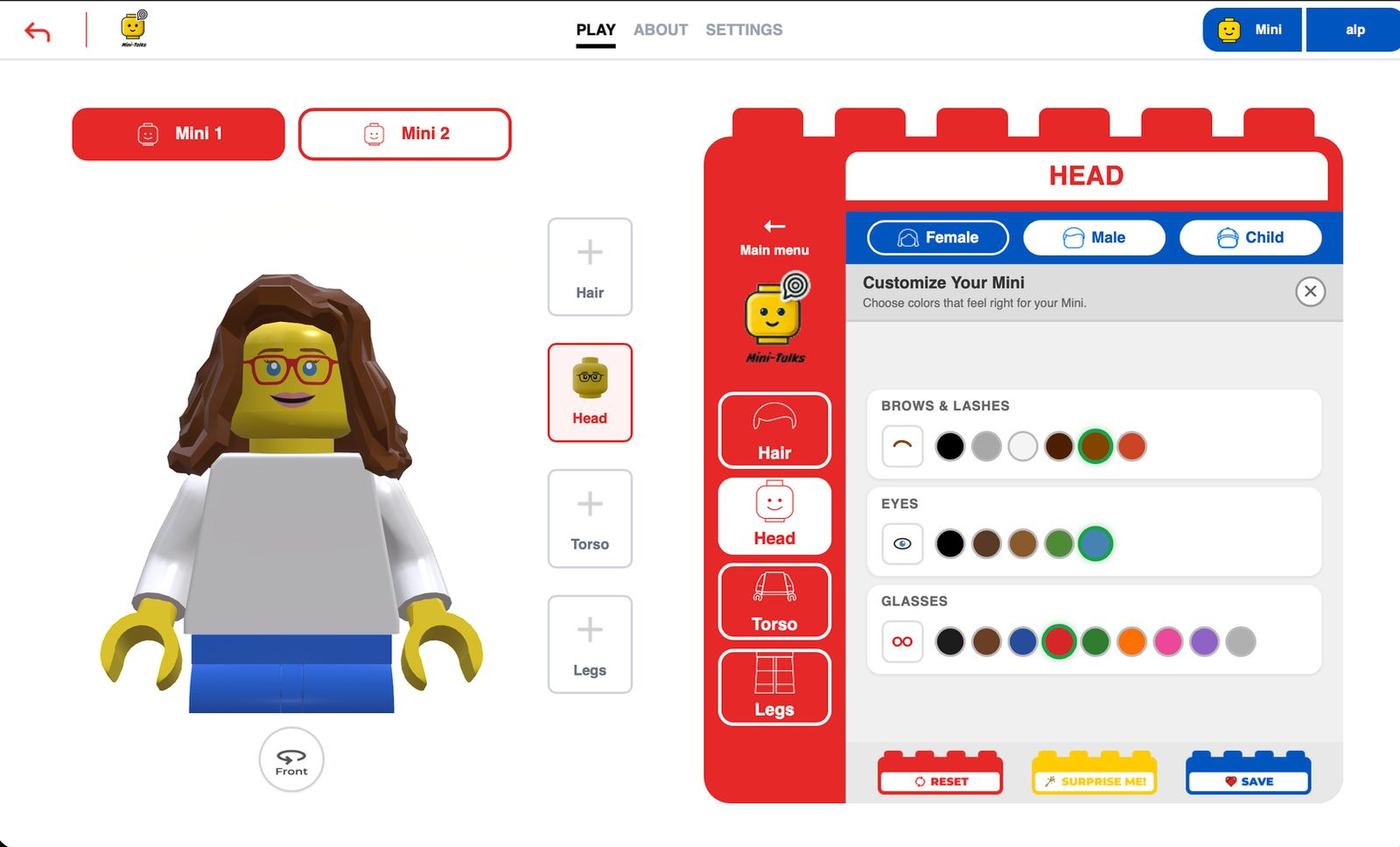Color Customization Screen