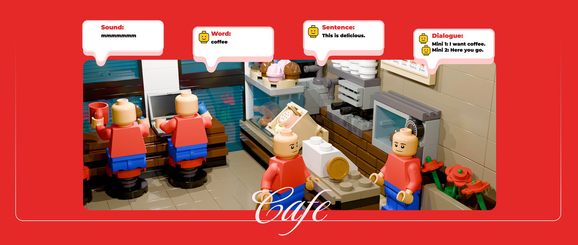 LEGO Cafe Scene — Sound, Word, Sentence, Dialogue