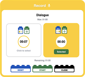Record dialogue screen