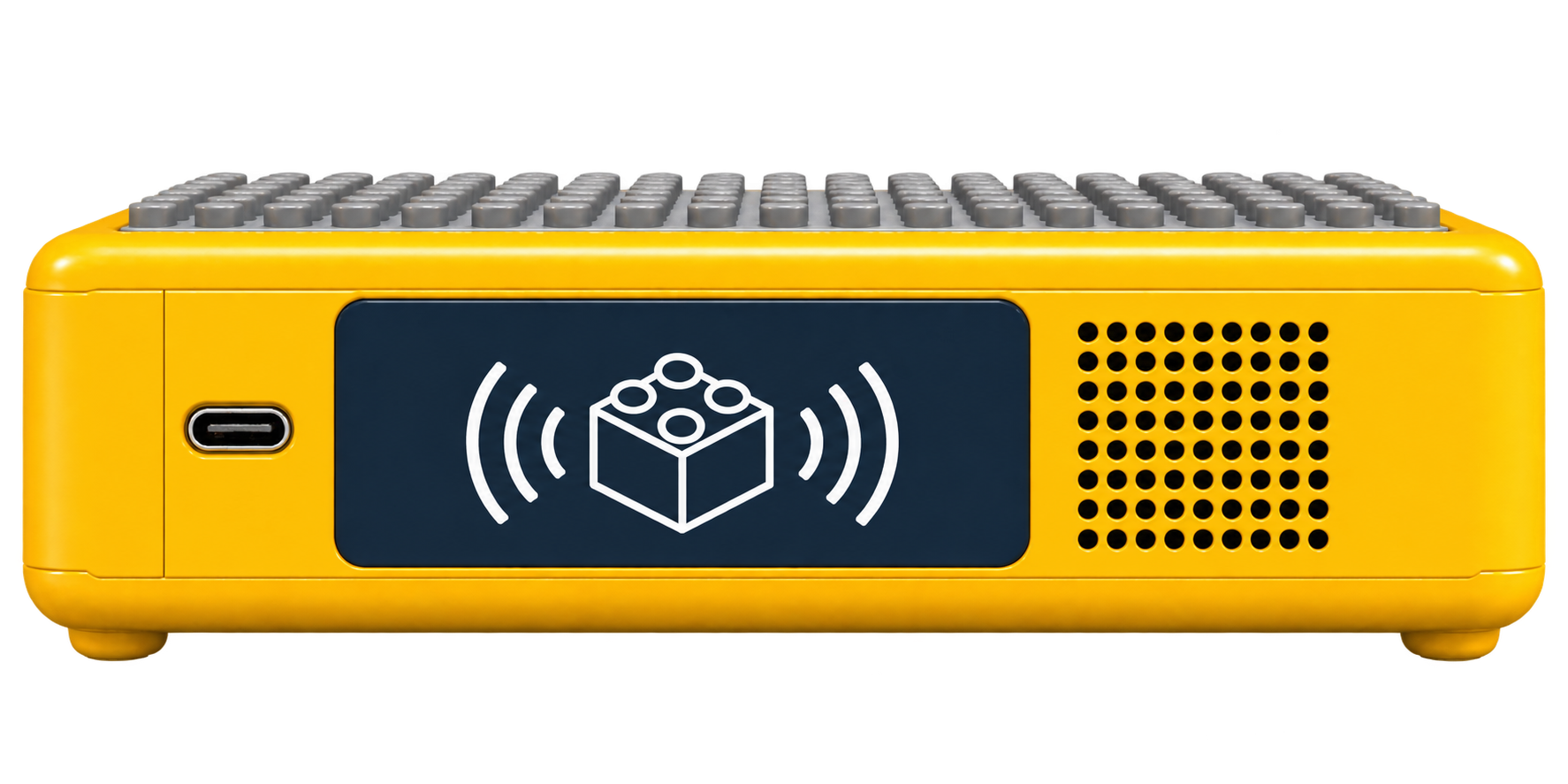 RFID reader, speaker and connector side